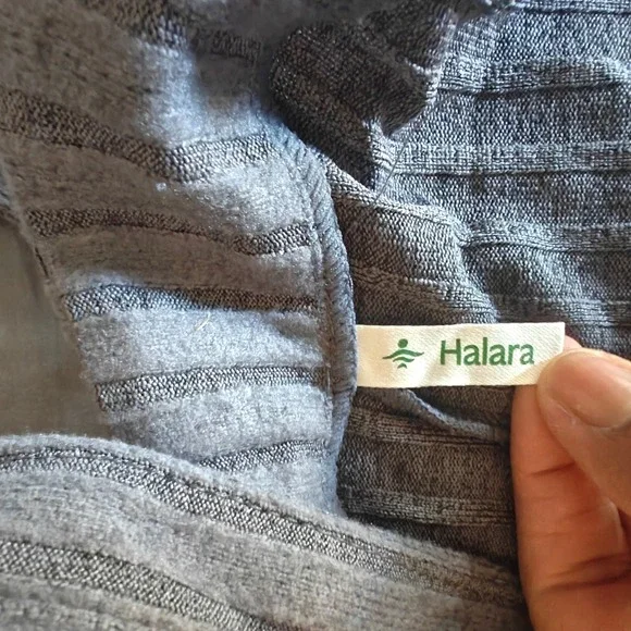 Halara Gray Ribbed Striped Wide Leg Jumpsuit Adjustable Straps XS NEW - Picture 11 of 14